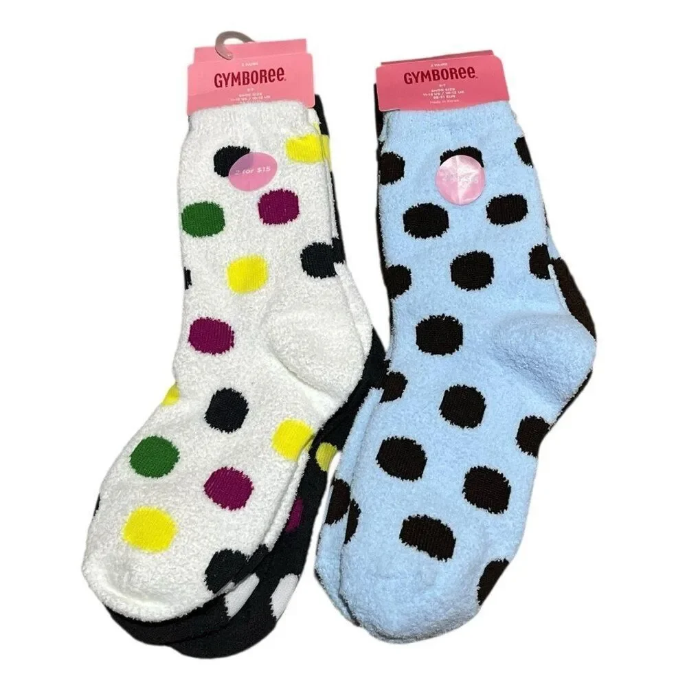 Gymboree size 5 7 Yrs 4 Pair Polka Dot Knee High Socks Teddy Bear Soft NWT